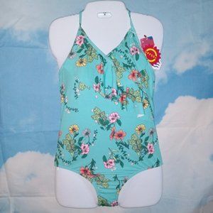 As Rose Rich girl’s Ruffle Multi Flowers 1-piece swimsuit NEW